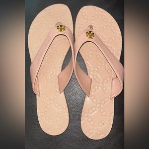Tory Burch Beige Leather Monroe Thong Sandals Size 8